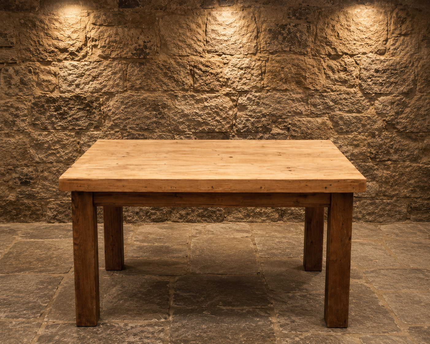 Large Reclaimed Pine Farmhouse Dining Table – Solid Wood Rustic Kitchen Table