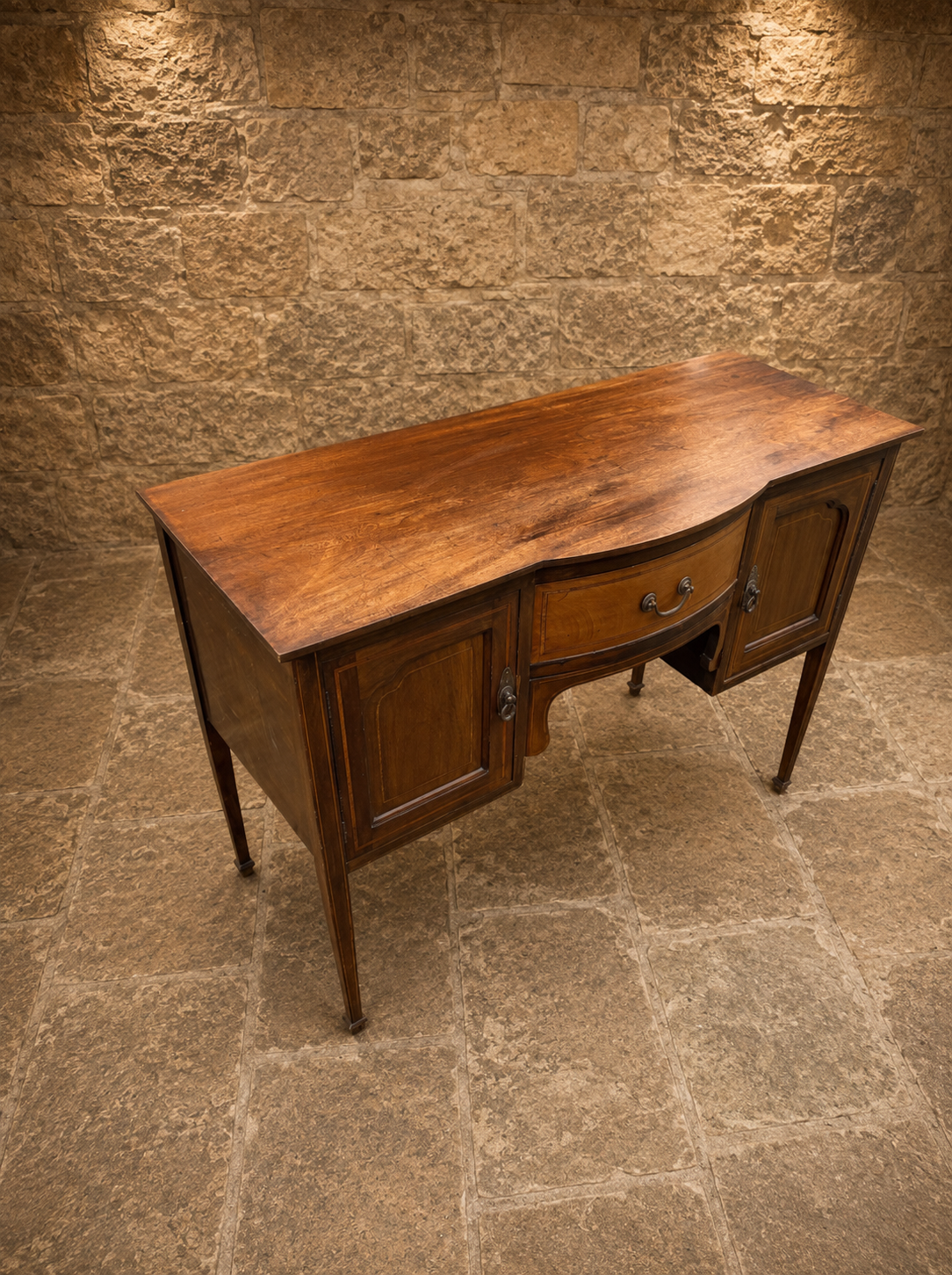 Edwardian Mahogany Sideboard Server Table with Bow Front Drawer c.1900–1920