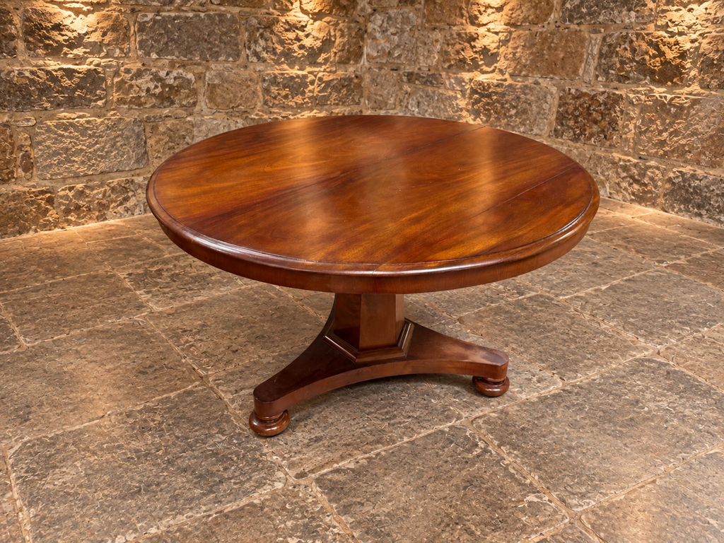 Antique Regency Mahogany Round Pedestal Dining Table – Circa 1820–1835