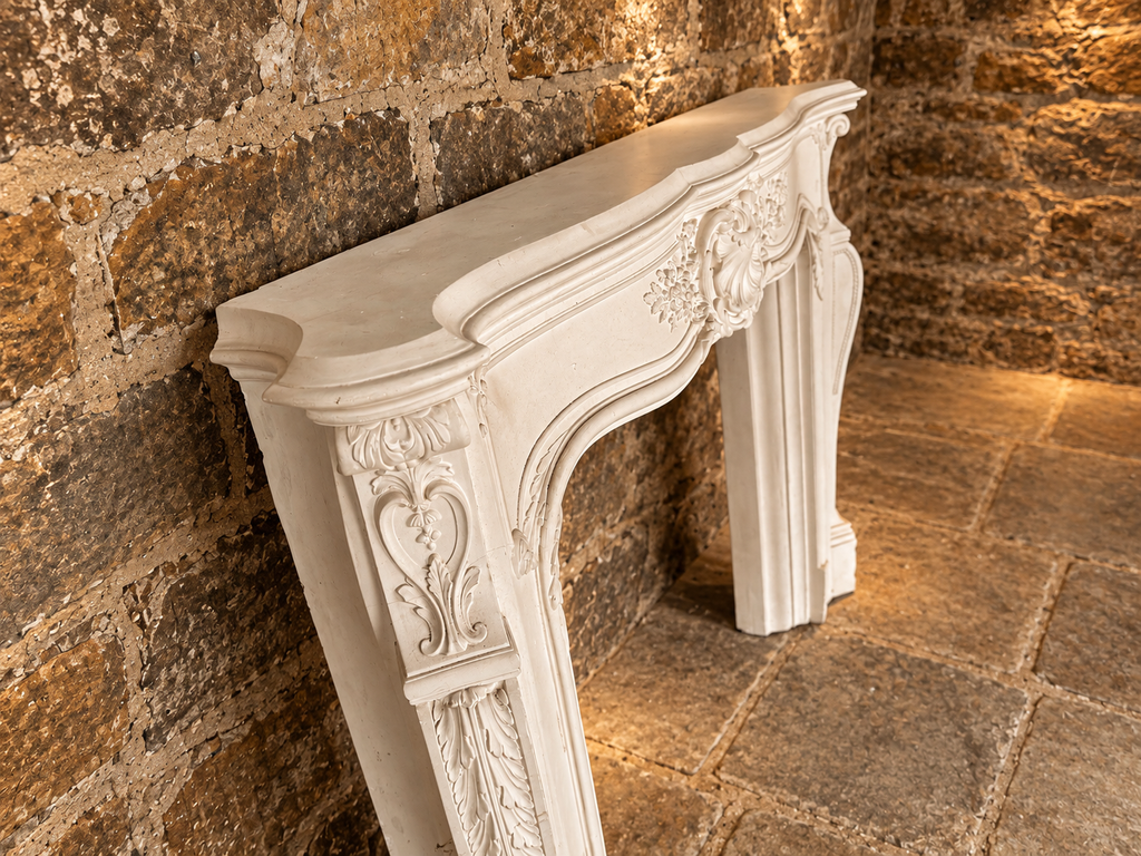Large Louis XV Style Rococo Fireplace Surround – Ornate French Style Mantel