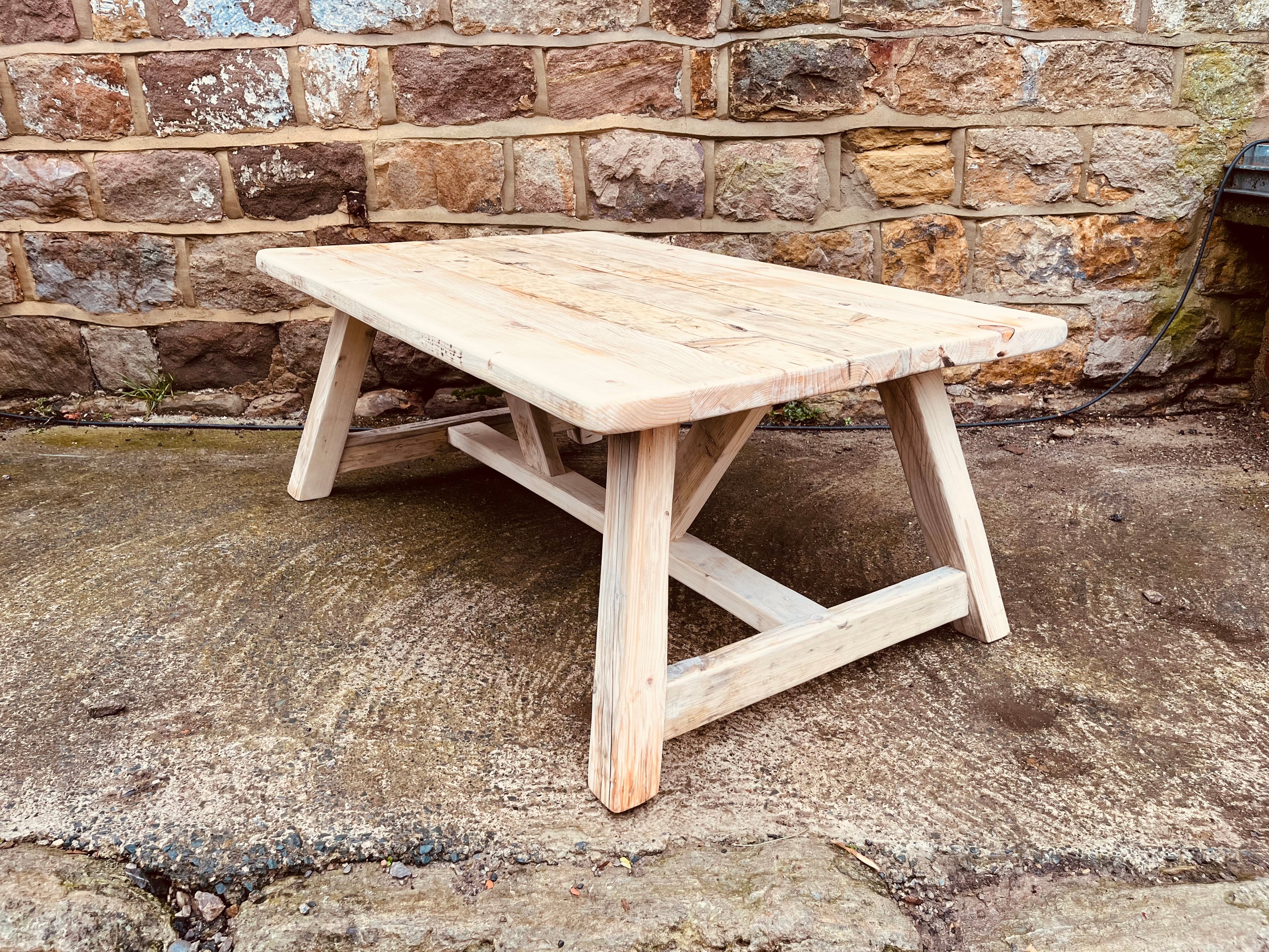 Handmade Reclaimed Wood Coffee Table – Rustic Farmhouse Style