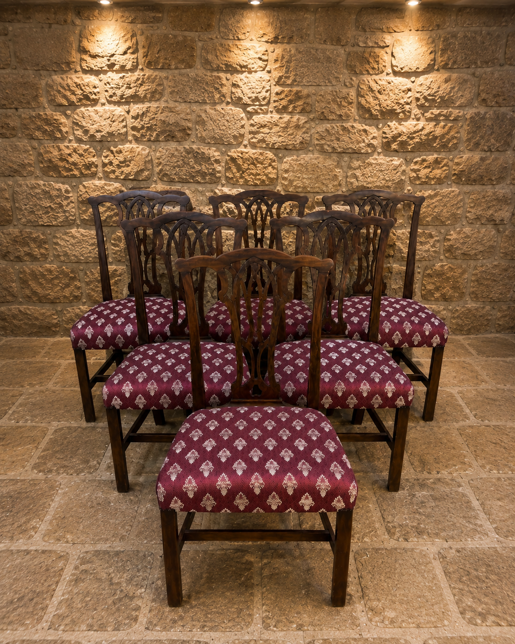 Set of Six Antique Chippendale Style Mahogany Dining Chairs c.1910