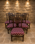 Set of Six Antique Chippendale Style Mahogany Dining Chairs c.1910