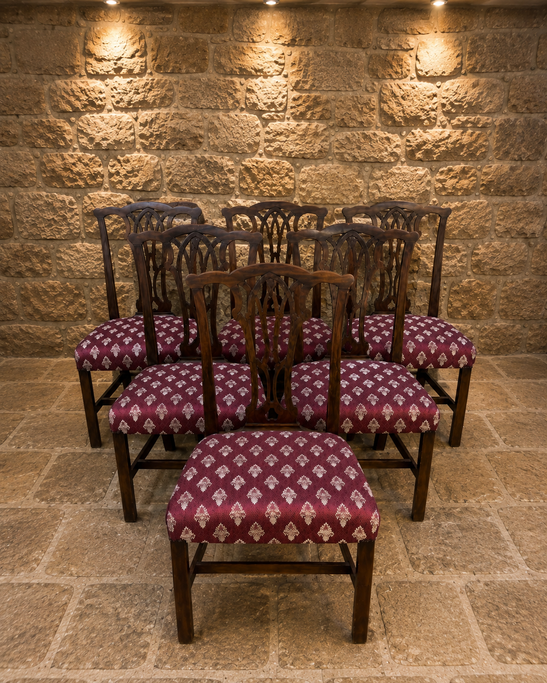 Set of Six Antique Chippendale Style Mahogany Dining Chairs c.1910