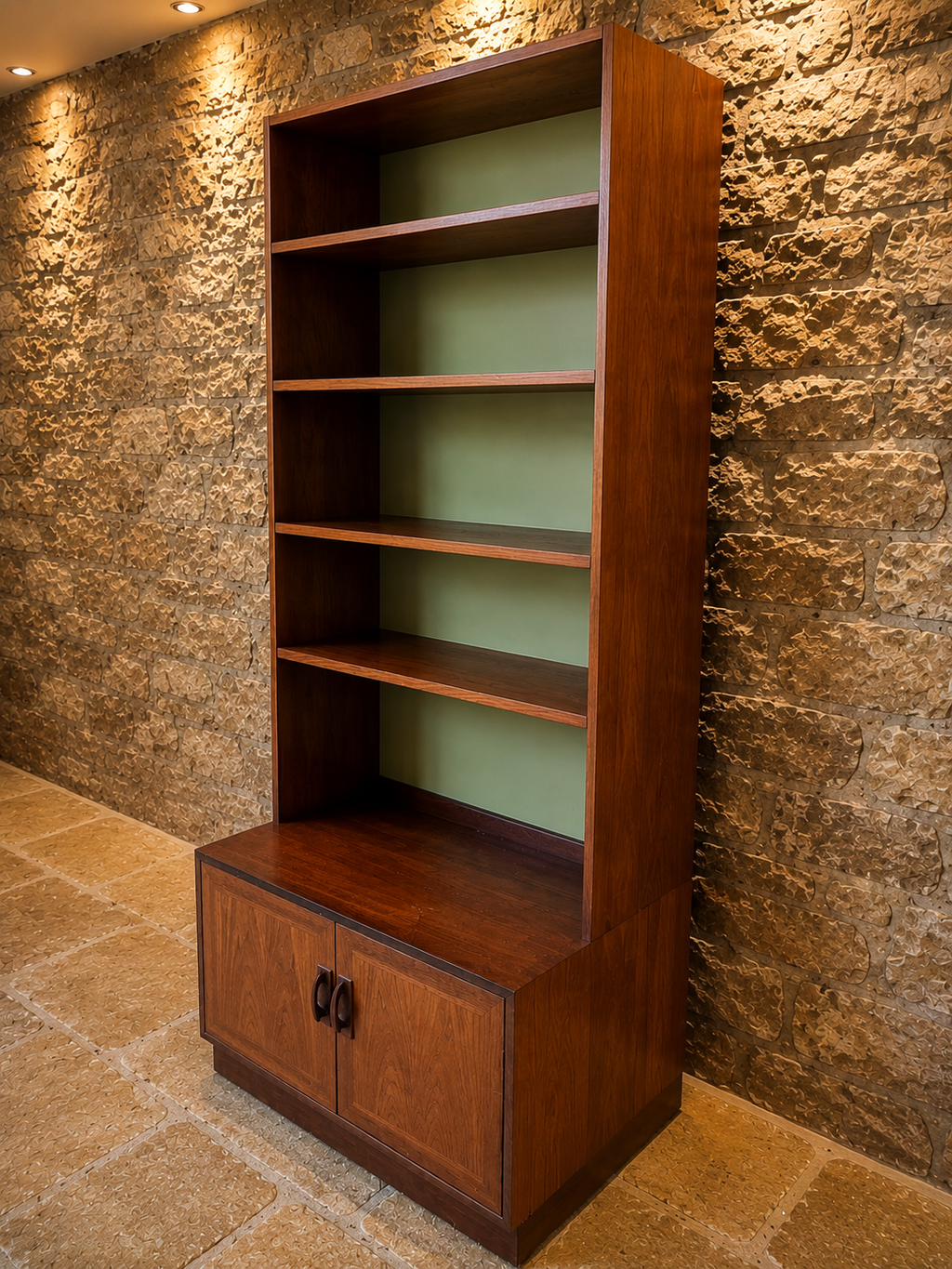 Mid-Century Modern Teak Bookcase & Display Cabinet | Danish Style Shelving Unit | Vintage Storage Cabinet | c.1965–1975