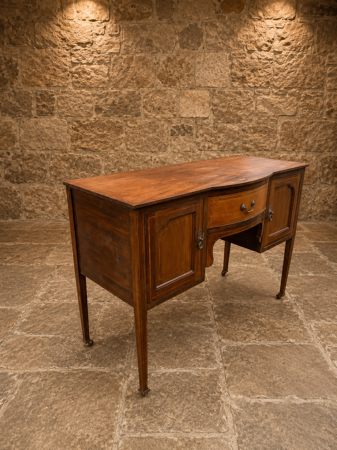 Edwardian Mahogany Sideboard Server Table with Bow Front Drawer c.1900–1920