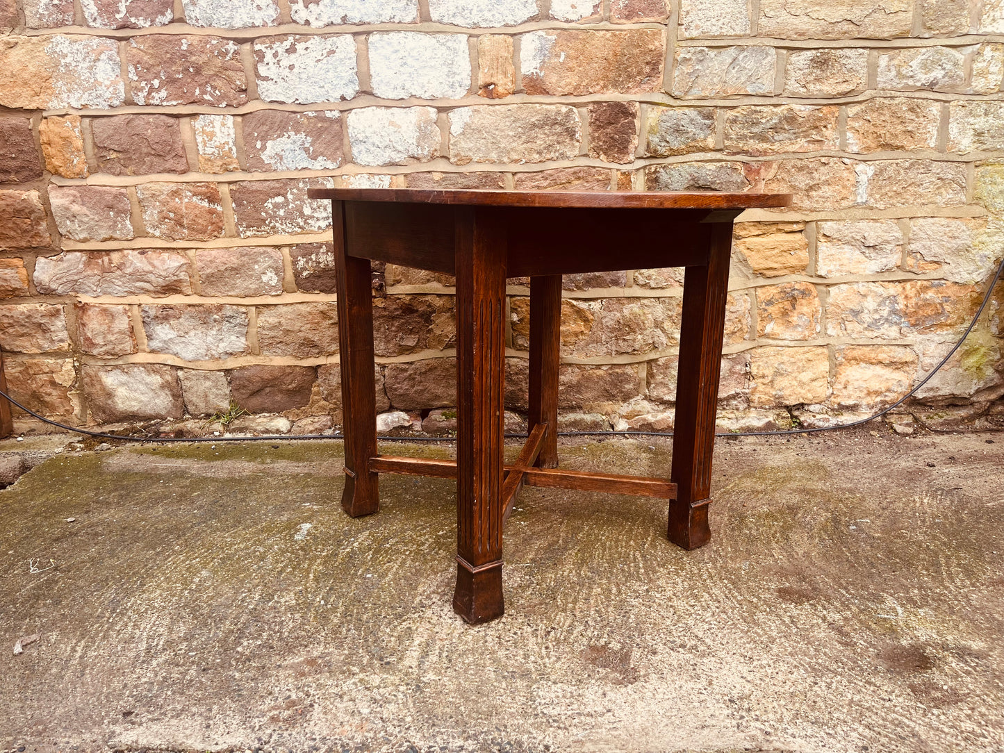 Antique Arts & Crafts Oval Oak Table