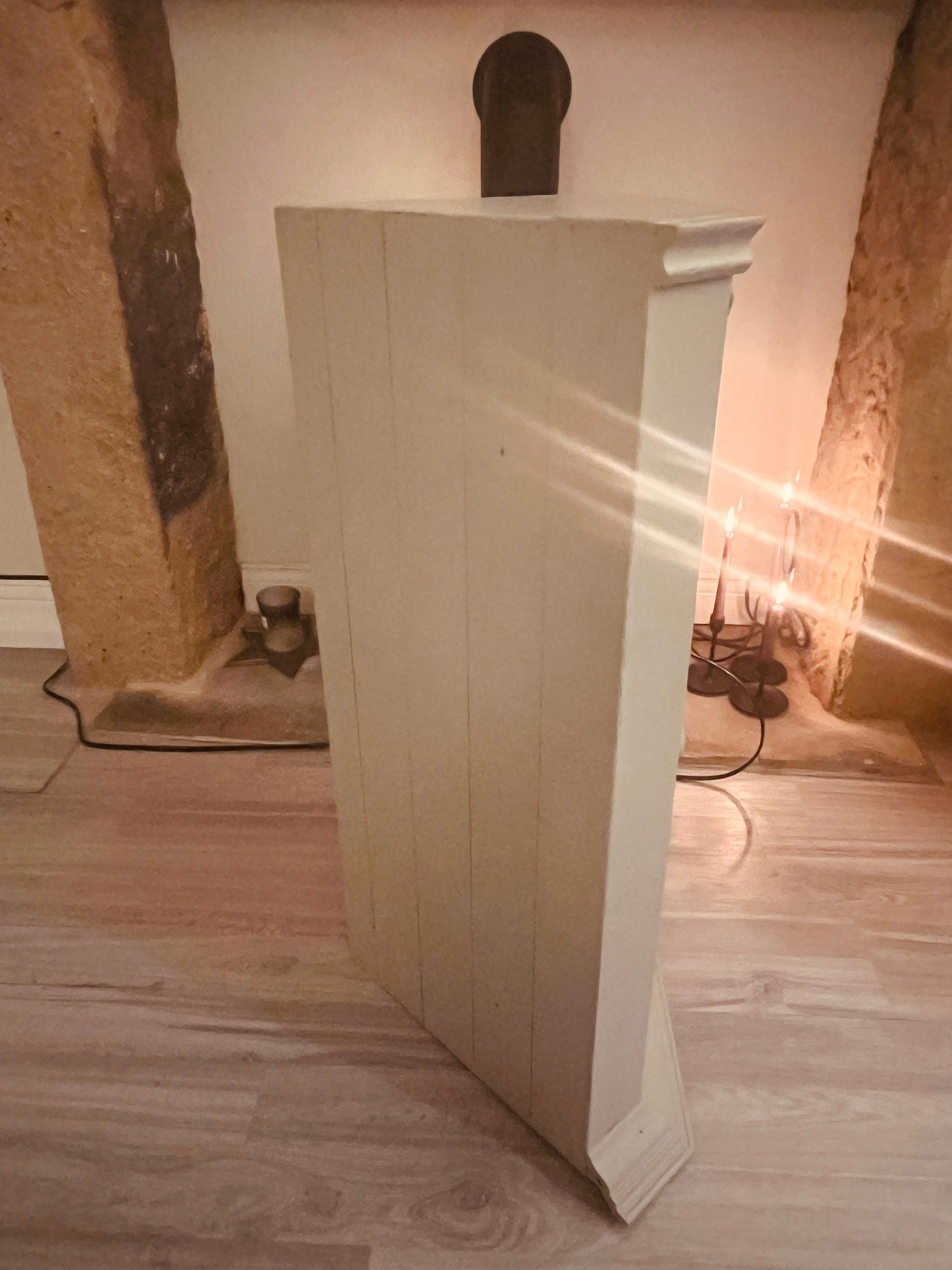 Painted Wooden Corner Cupboard – Cottage Farmhouse Style