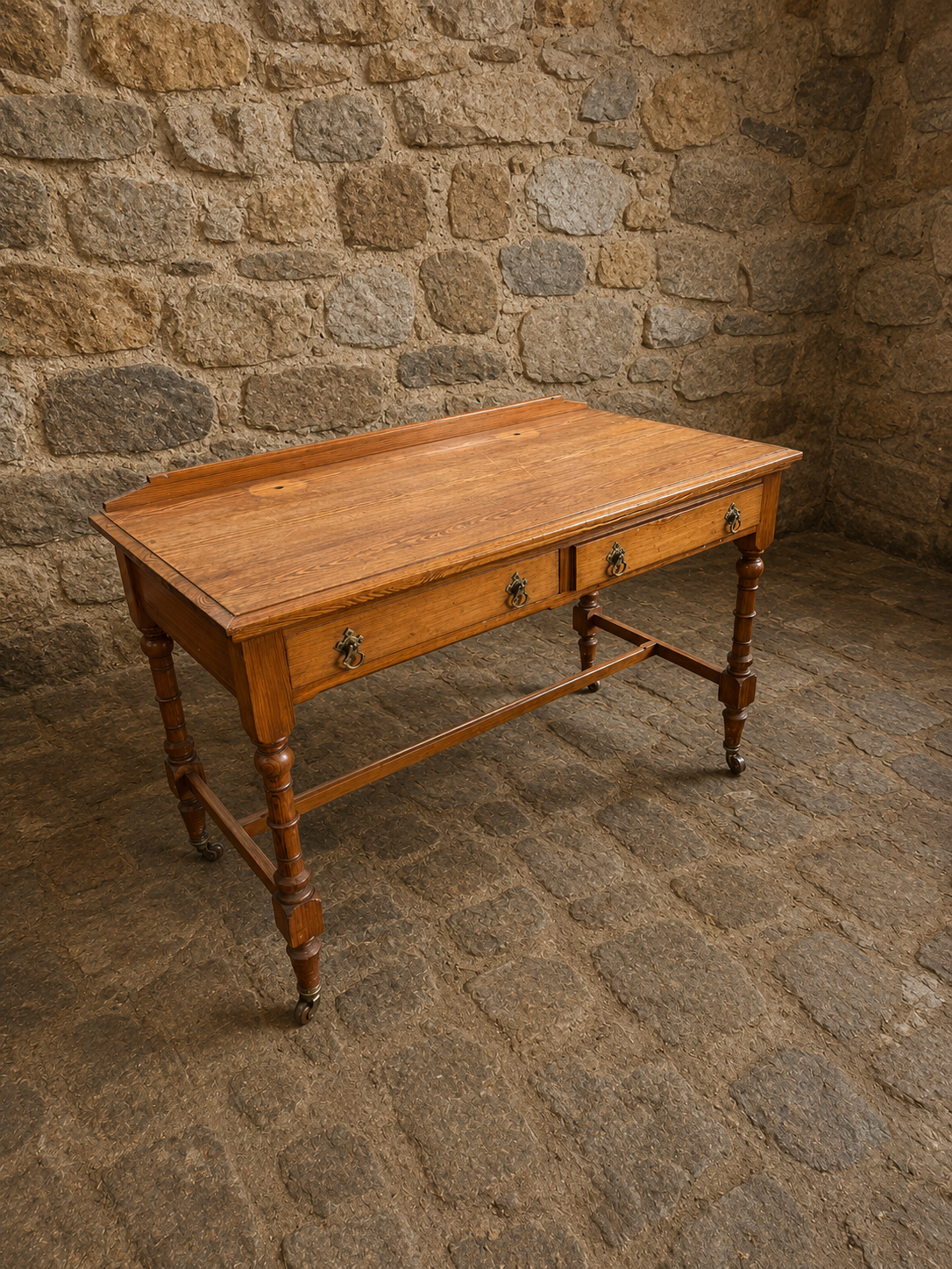 Antique Victorian Solid Oak Writing Desk c.1900