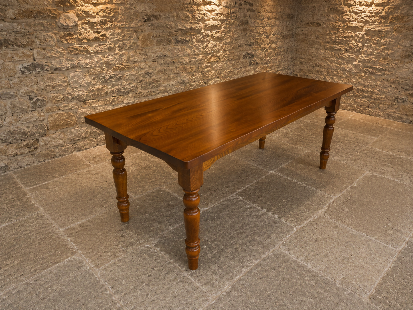 Large Solid Oak Refectory Dining Table | Farmhouse Kitchen Table | Rustic Country Dining Table | Seats 6–8