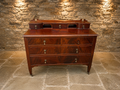 Antique Flame Mahogany Dressing Chest of Drawers with Gallery – Circa 1830–1850