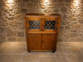 Arts & Crafts Quarter Sawn Oak Leaded Glass Cabinet | Antique English Display Cabinet | Edwardian Oak Bookcase