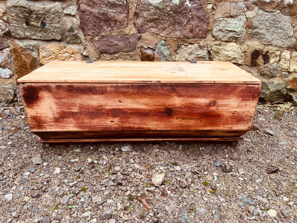 Vintage Rustic Wooden Storage Trunk (c.1920–1940)
