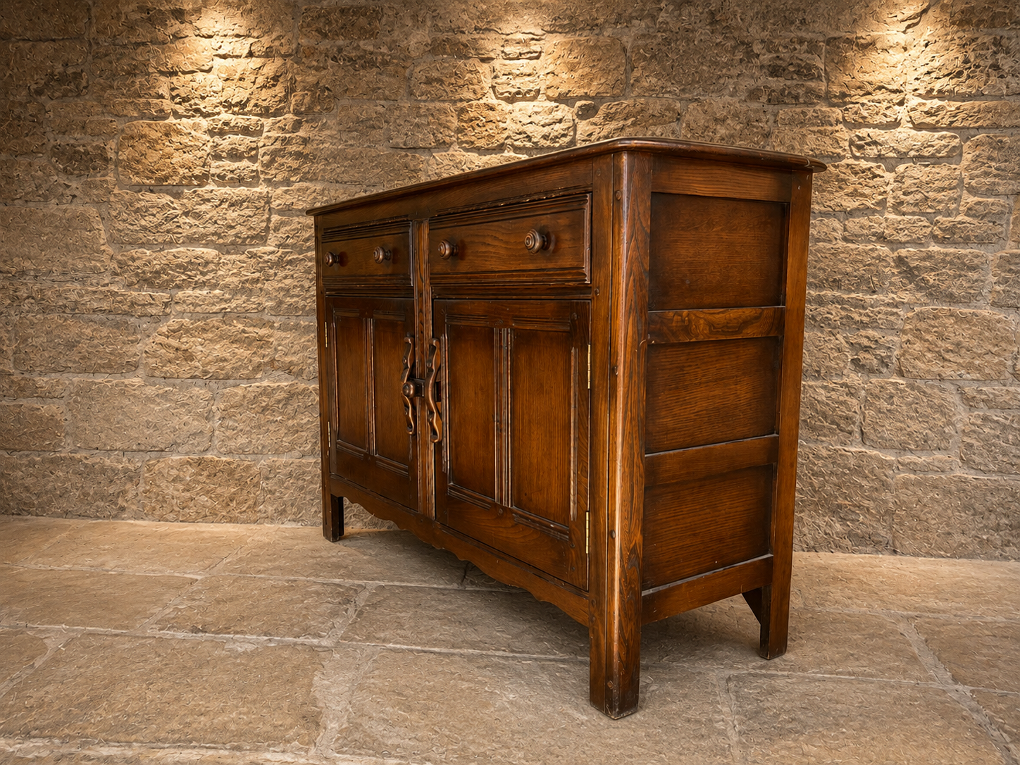 Antique Edwardian Arts & Crafts Oak Sideboard – c.1900–1920