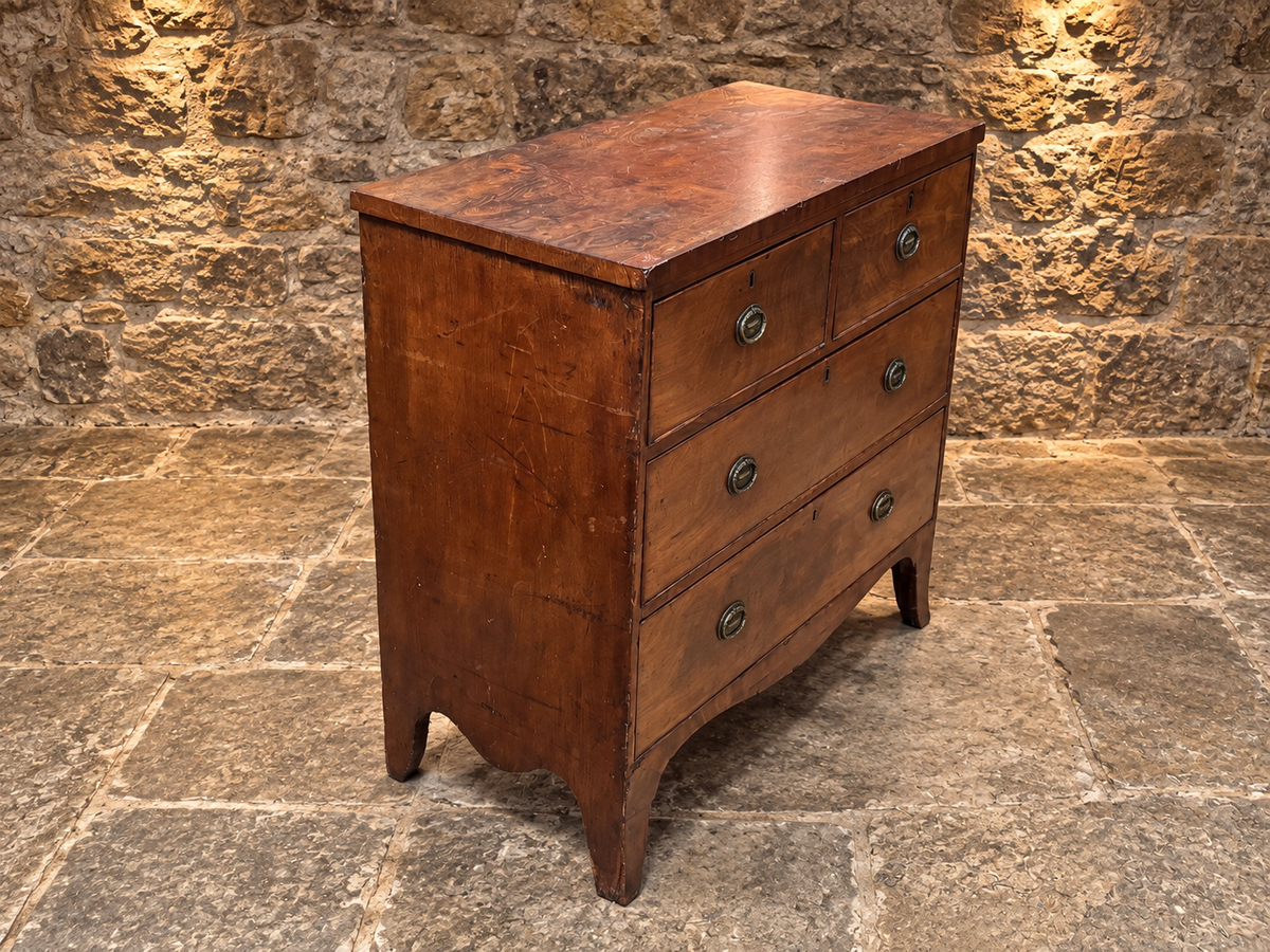 Antique Burr Walnut Chest of Drawers – Georgian Regency c.1810–1830