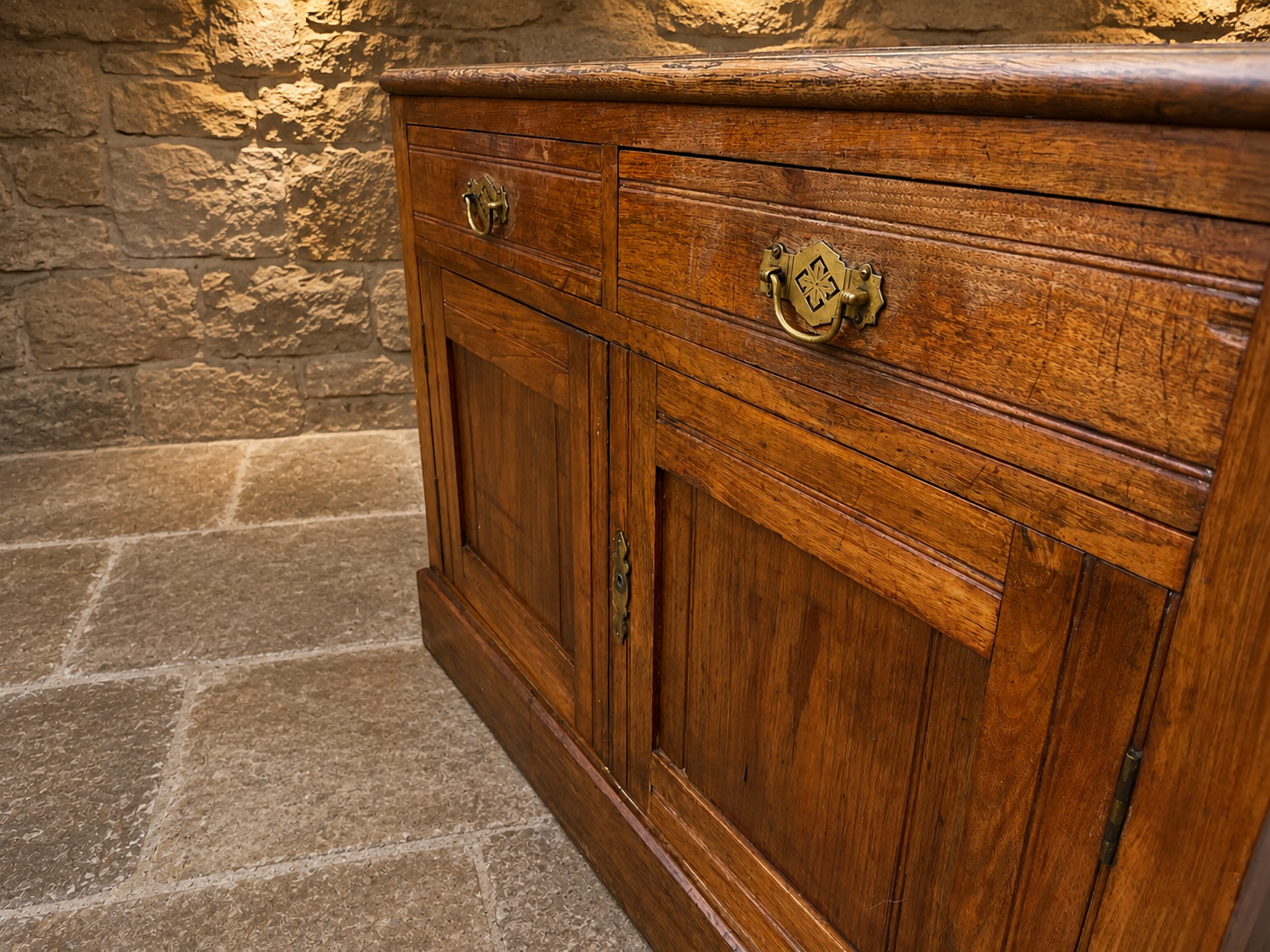 Antique Victorian Oak Sideboard – Circa 1890 Country House Buffet Cabinet