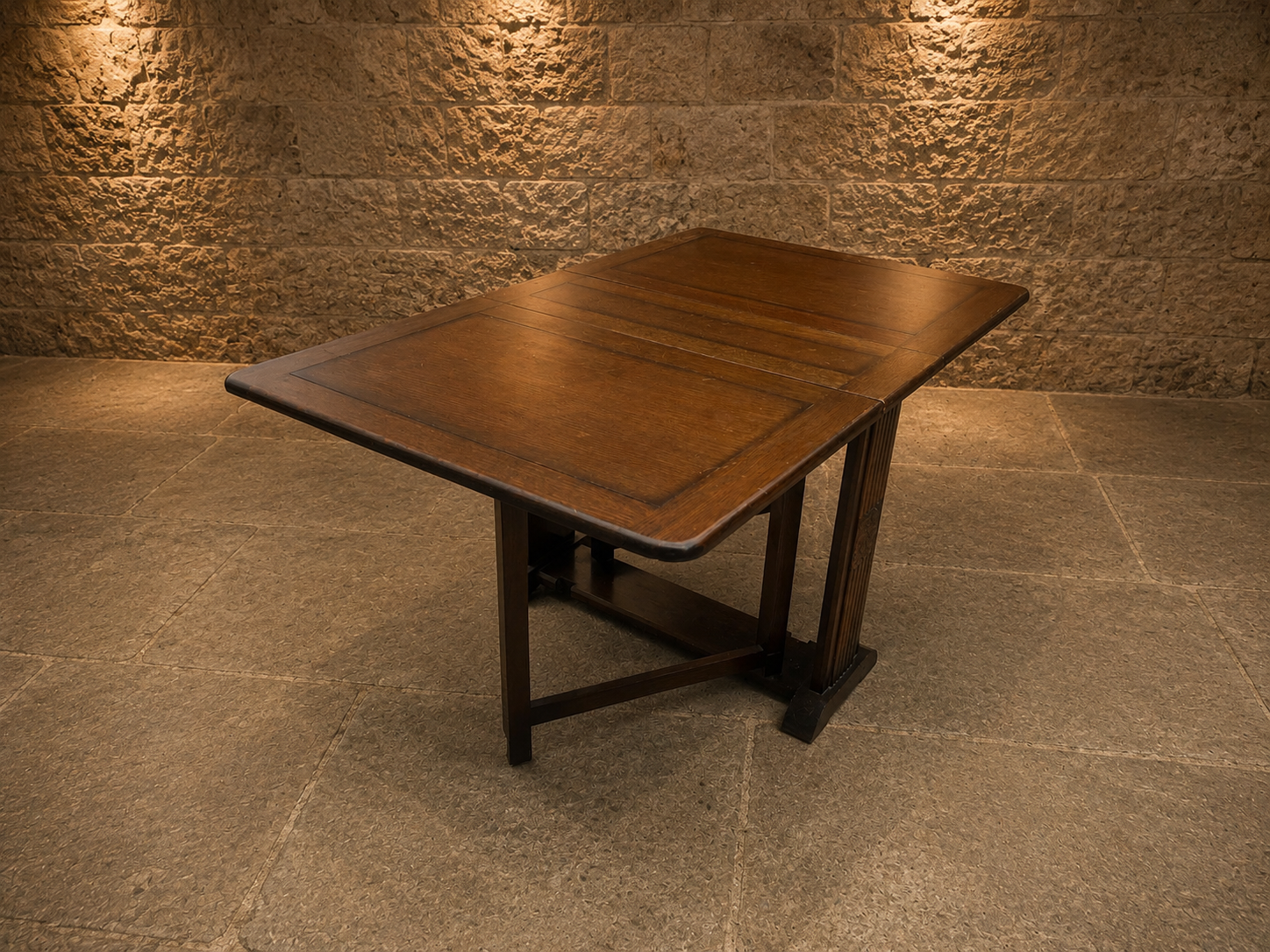 Vintage 1930s Art Deco Oak Drop Leaf Dining Table – Carved Gateleg Table