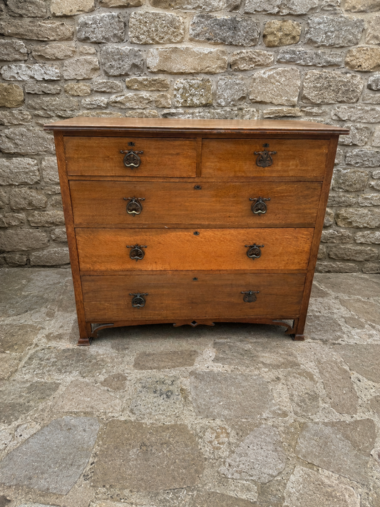 Antique Arts & Crafts Oak Chest of Drawers c.1900