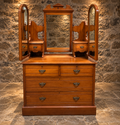 Antique Victorian Triple Mirror Dressing Table c.1890 – Duchess Dressing Chest