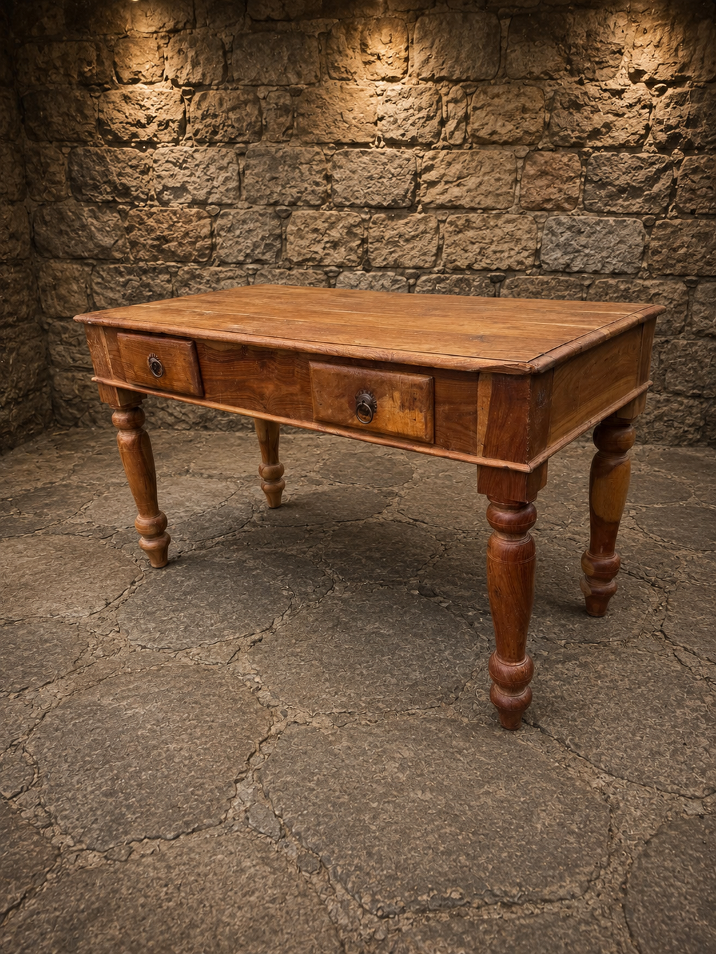 Large French Provincial Coffee Table | Rustic Farmhouse Coffee Table with Drawers | Country Cottage Centre Table