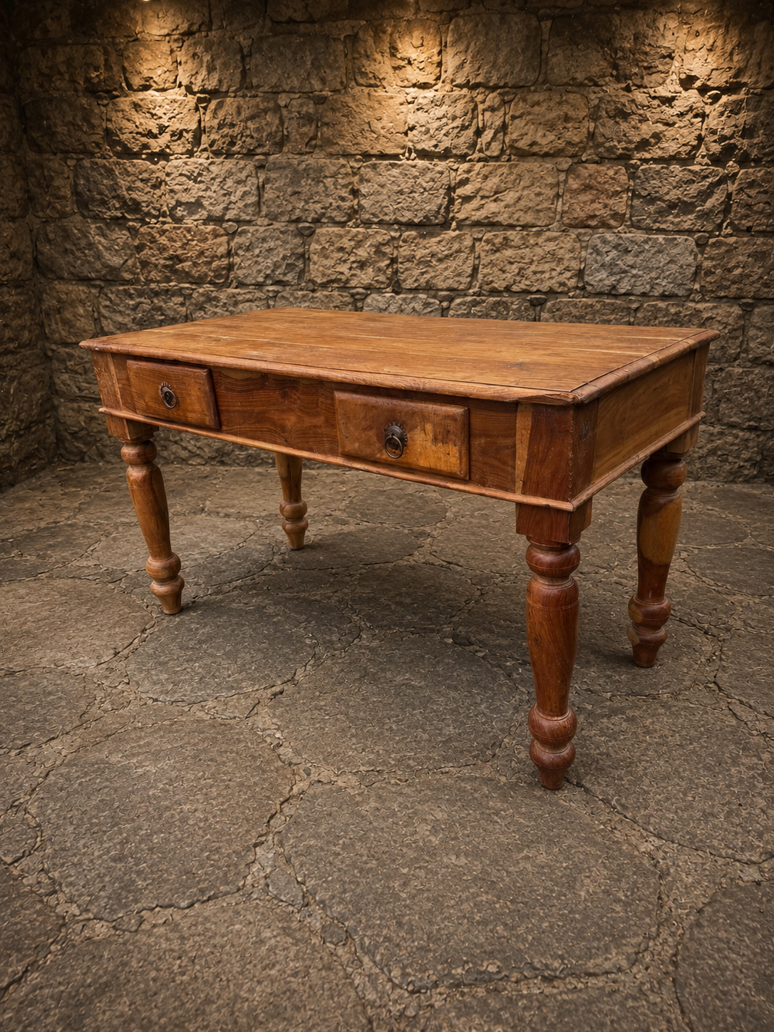 Large French Provincial Coffee Table | Rustic Farmhouse Coffee Table with Drawers | Country Cottage Centre Table