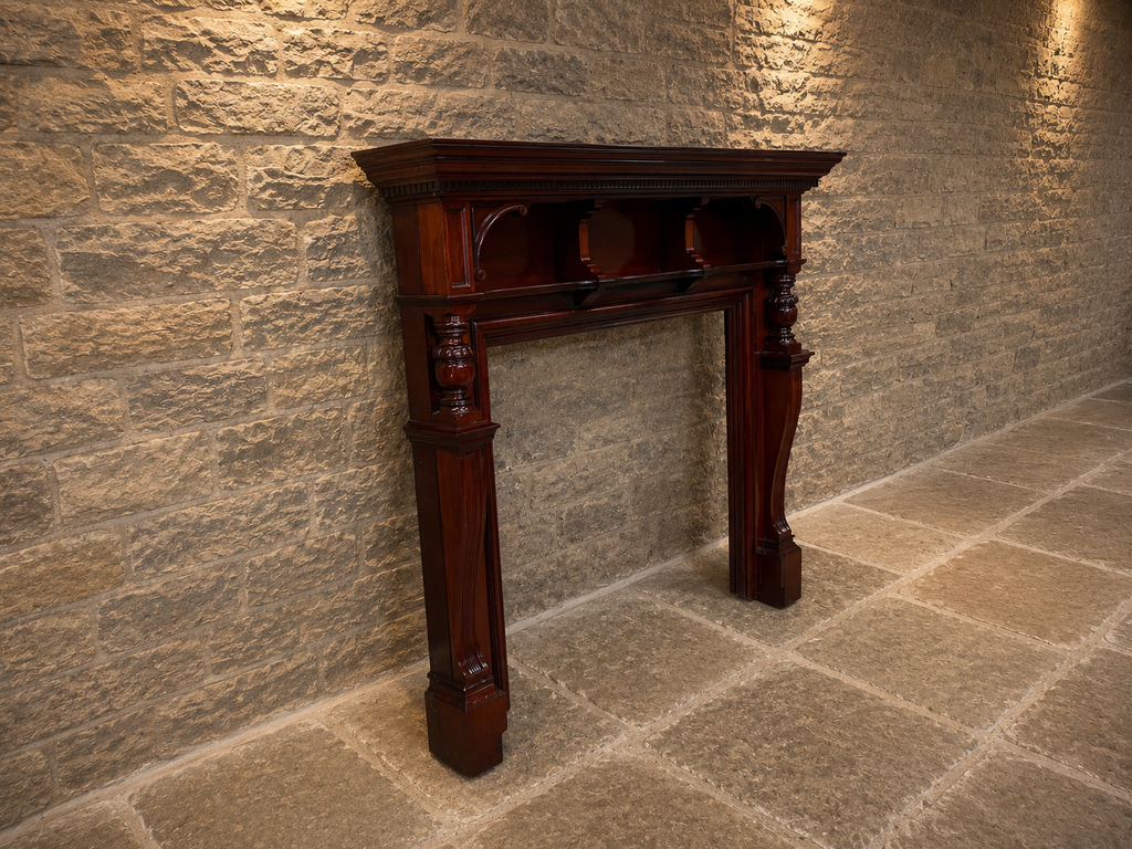 Victorian Mahogany Fireplace Surround | Antique English Fire Mantel | Architectural Salvage | Circa 1885–1905