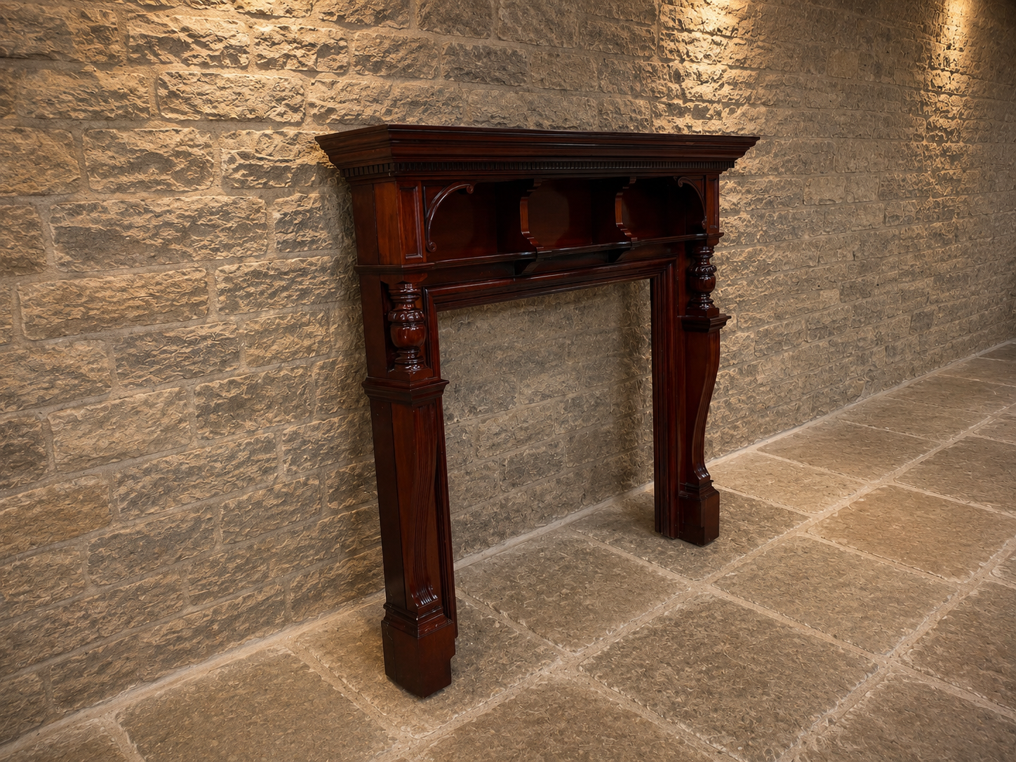 Victorian Mahogany Fireplace Surround | Antique English Fire Mantel | Architectural Salvage | Circa 1885–1905