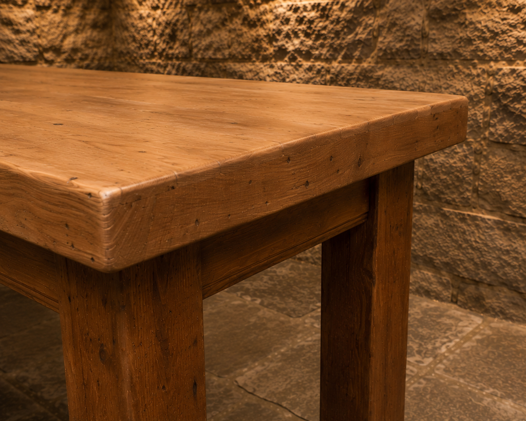 Large Reclaimed Pine Farmhouse Dining Table – Solid Wood Rustic Kitchen Table