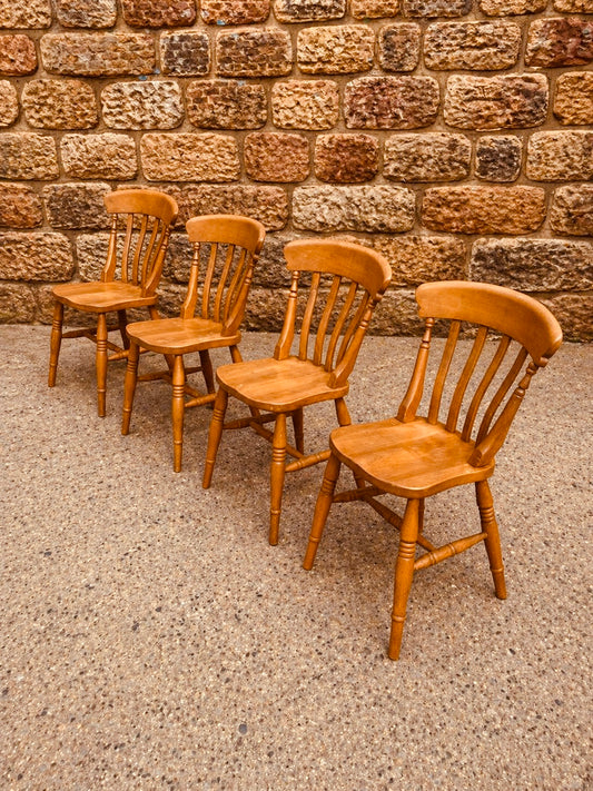Set of 4 Windsor Farmhouse Dining Chairs in Elm & Beech