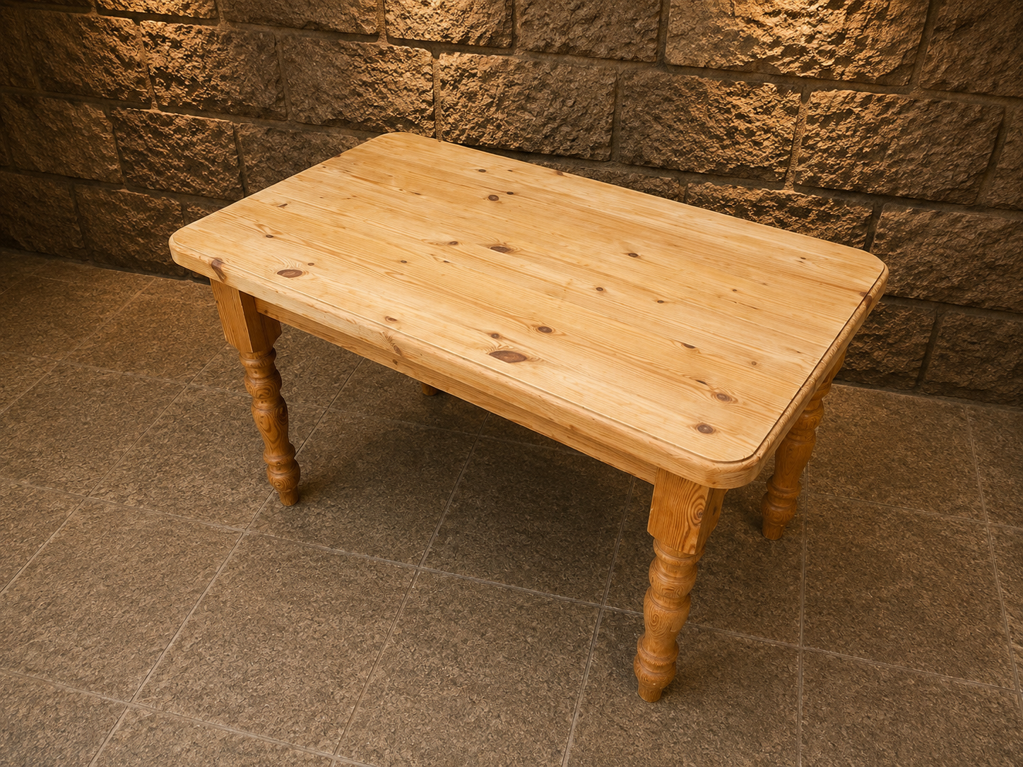 Vintage Solid Pine Farmhouse Kitchen Table