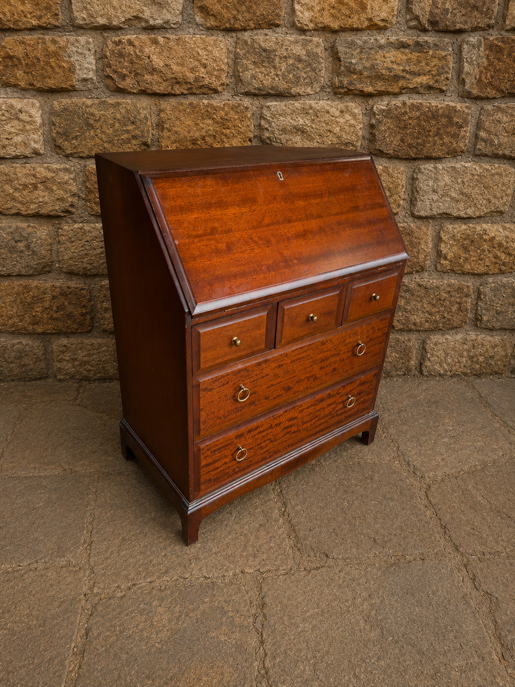 Vintage Georgian Style Mahogany Bureau Writing Desk