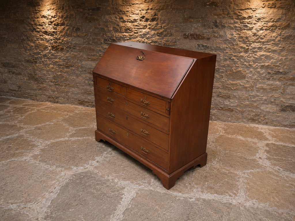 Antique Edwardian Mahogany Bureau Writing Desk – Fitted Interior c.1900