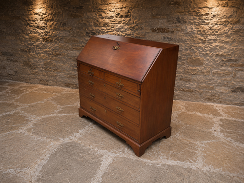 Antique Edwardian Mahogany Bureau Writing Desk – Fitted Interior c.1900