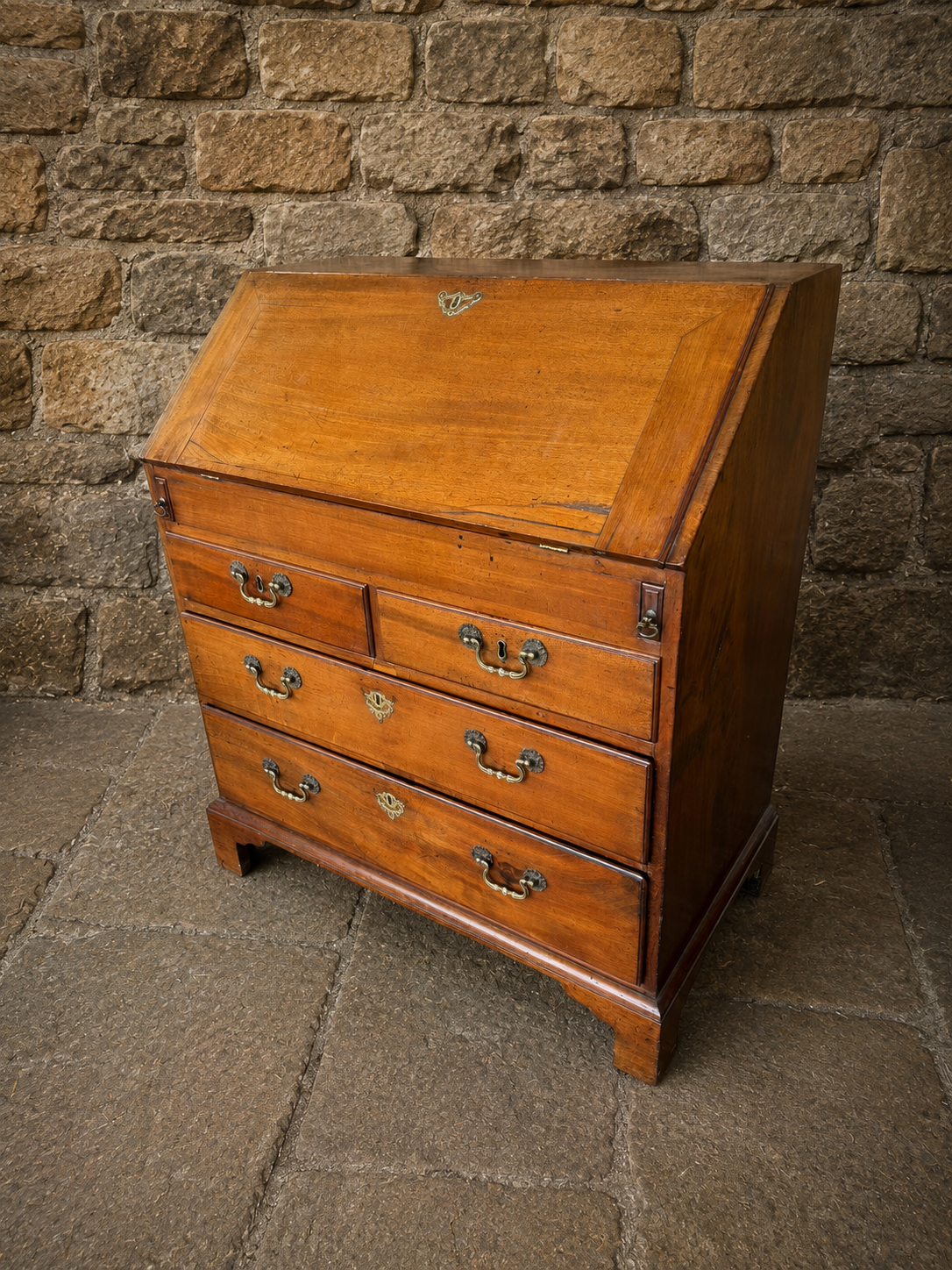 Antique Georgian Revival Walnut Bureau c1930