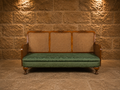 Vintage Art Deco Bergère Three Seater Sofa | Walnut & Cane Sofa | Elegant French Style Vintage Seating