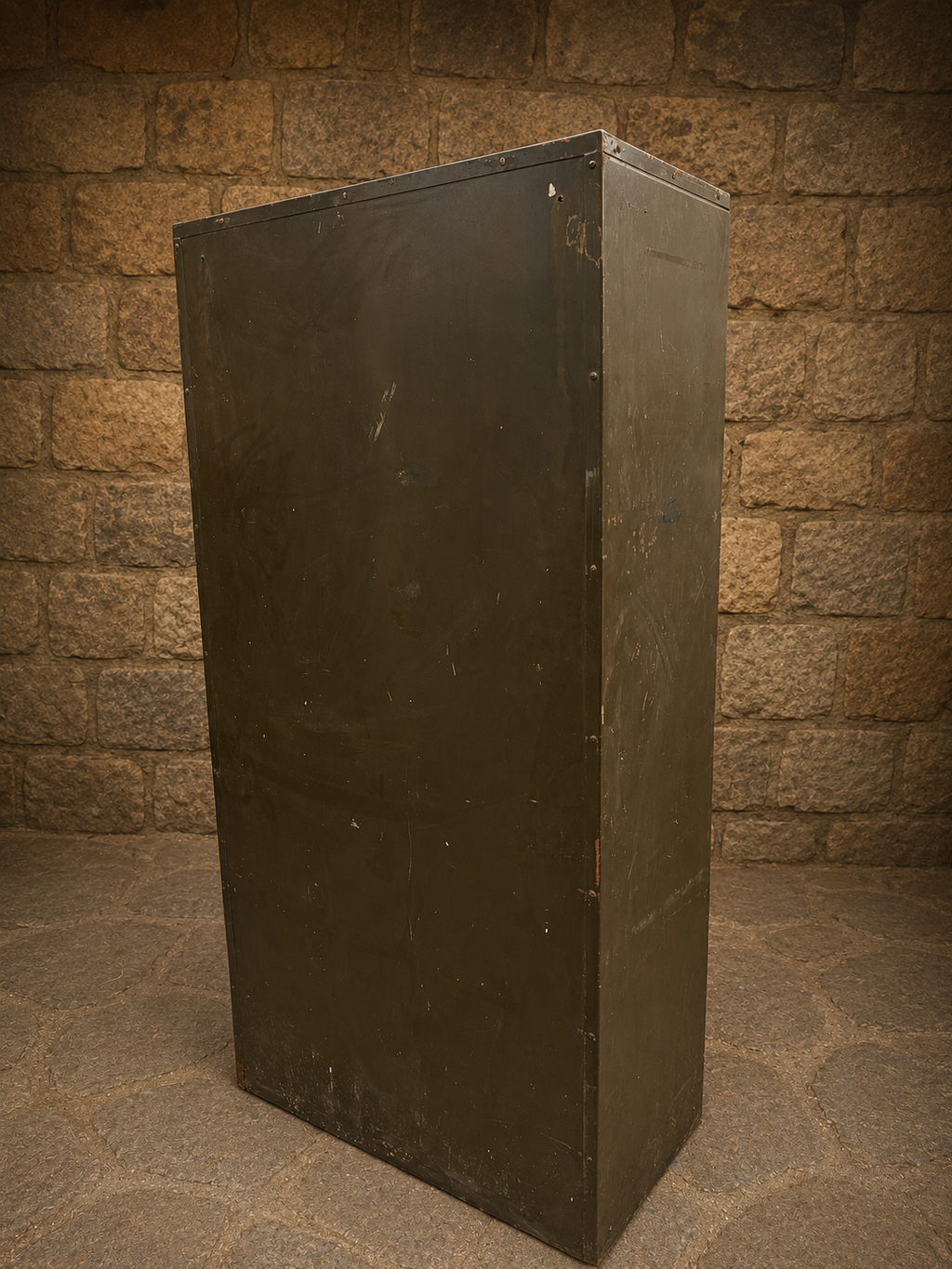 Vintage Industrial Steel Storage Cabinet | Military Green Metal Cupboard | Mid Century Factory Shelving Unit