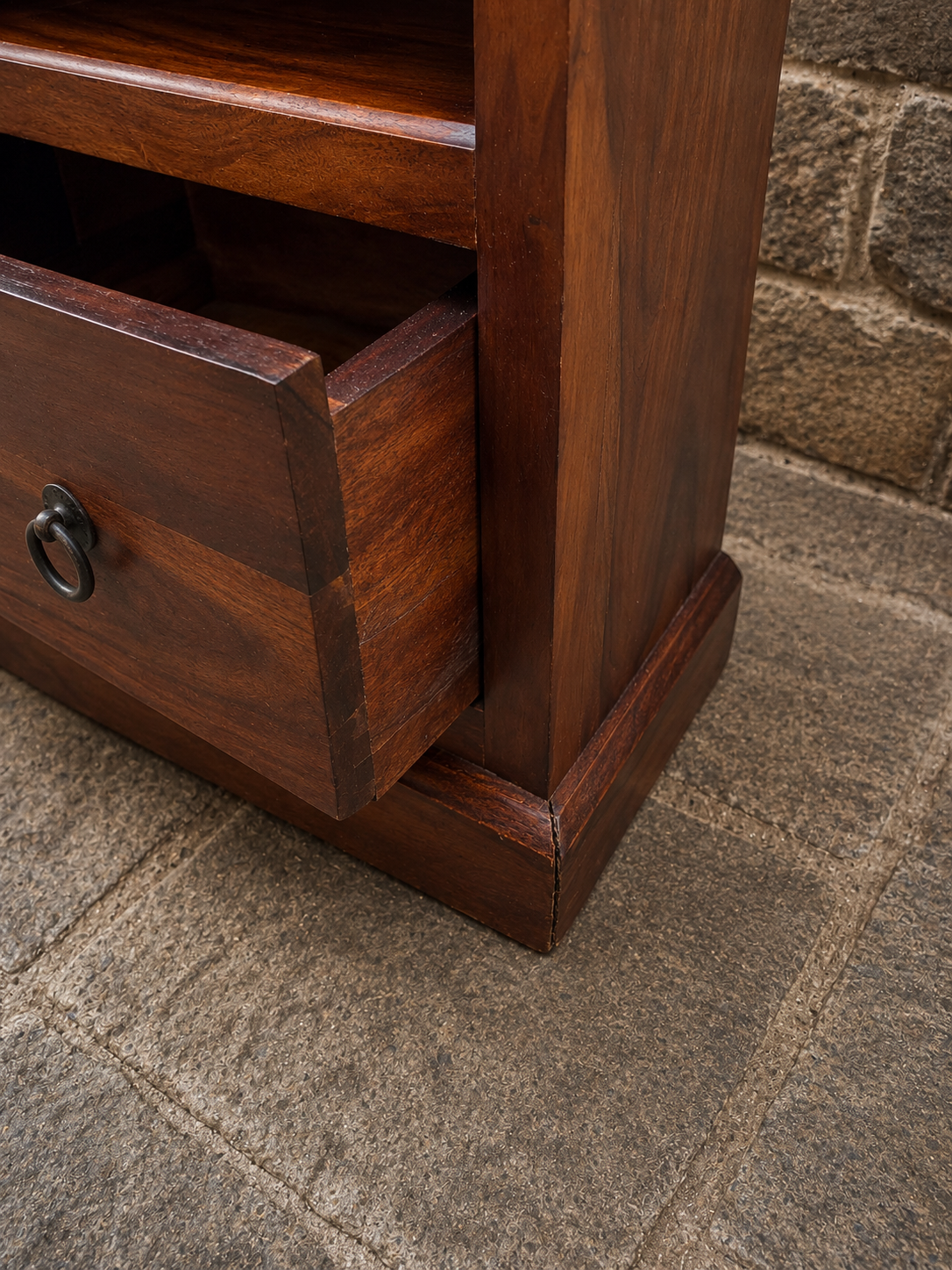Solid Sheesham Wood TV Unit with Two Drawers