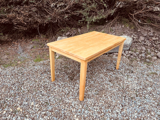 Solid Wood Farmhouse Dining Table – Natural Rustic Kitchen Table