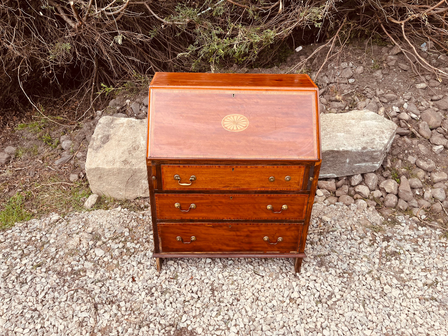 Vintage Mahogany Writing Bureau Desk with Fall Front