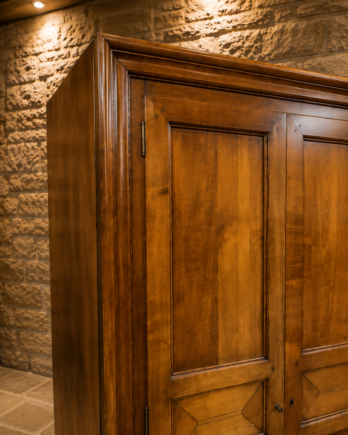 Large Solid Wood Triple Door Wardrobe – French Country Farmhouse Armoire