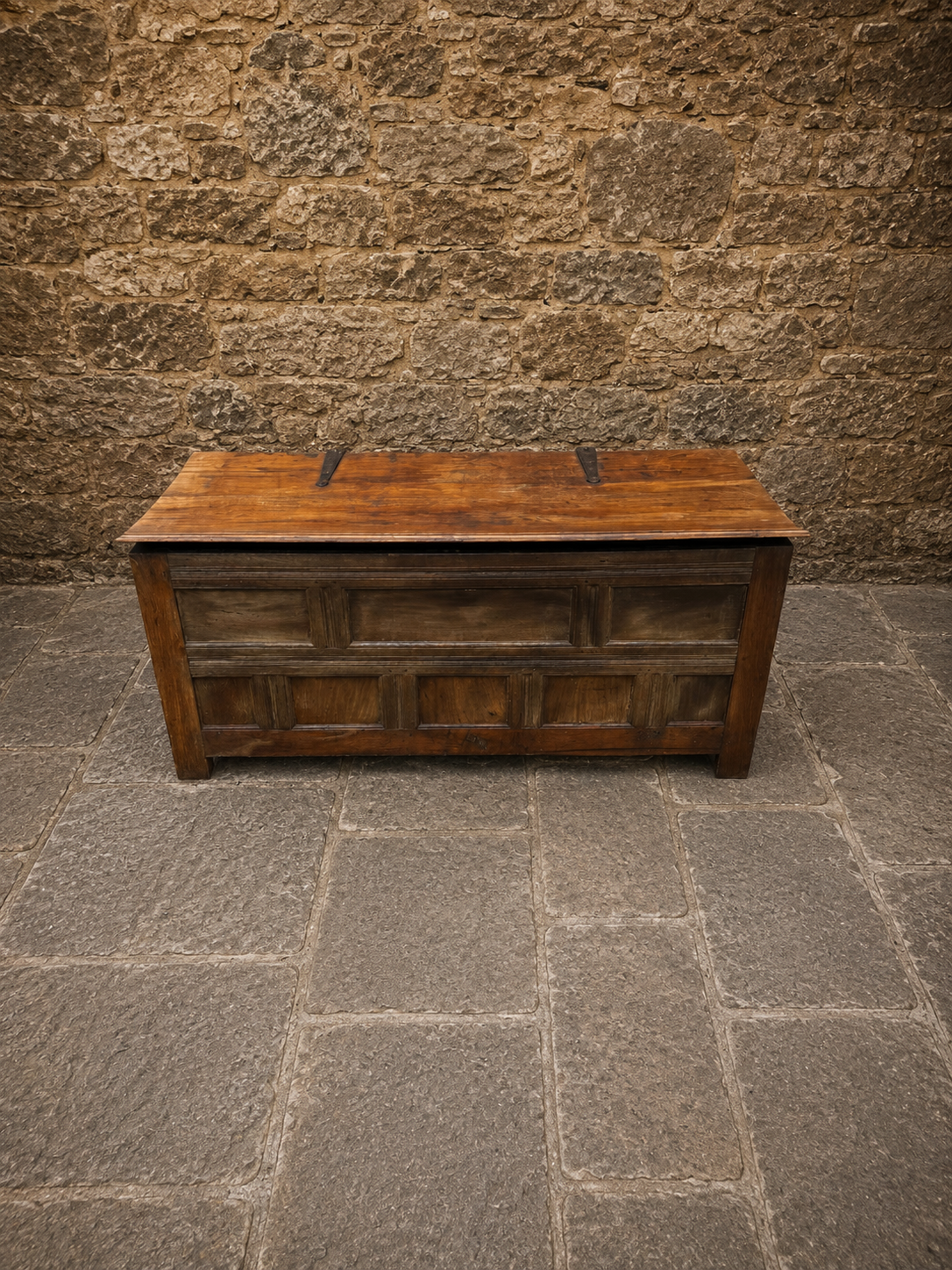 Vintage Oak Jacobean Revival Blanket Chest