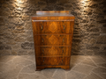 Art Deco Figured Walnut Tallboy Chest of Drawers | 1930s English Walnut Bedroom Chest | Antique Walnut Chest | Vintage Art Deco Furniture