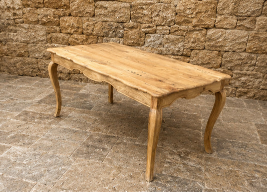 Rustic French Country Coffee Table – Vintage Provincial Pine Farmhouse Table