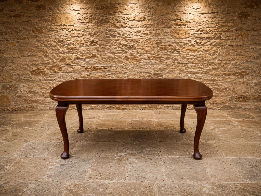 Queen Anne Style Mahogany Extending Dining Table