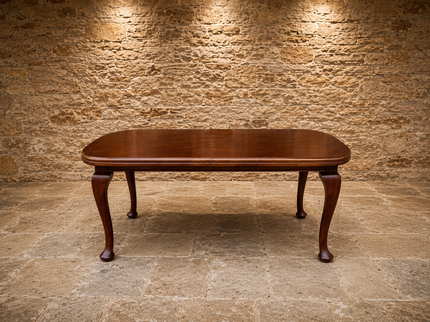 Queen Anne Style Mahogany Extending Dining Table