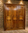 Large Solid Wood Triple Door Wardrobe – French Country Farmhouse Armoire