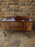 Antique Georgian Revival Mahogany Sideboard – Flame Mahogany Serving Cabinet