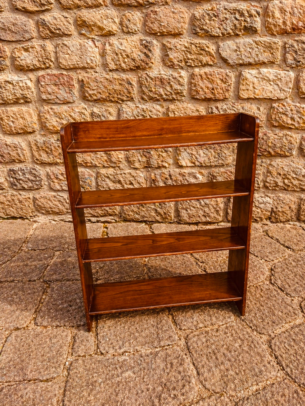 Rustic Pine Open Shelving Unit – Vintage Country Cottage Bookcase