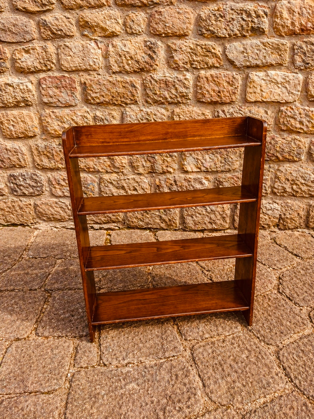 Rustic Pine Open Shelving Unit – Vintage Country Cottage Bookcase