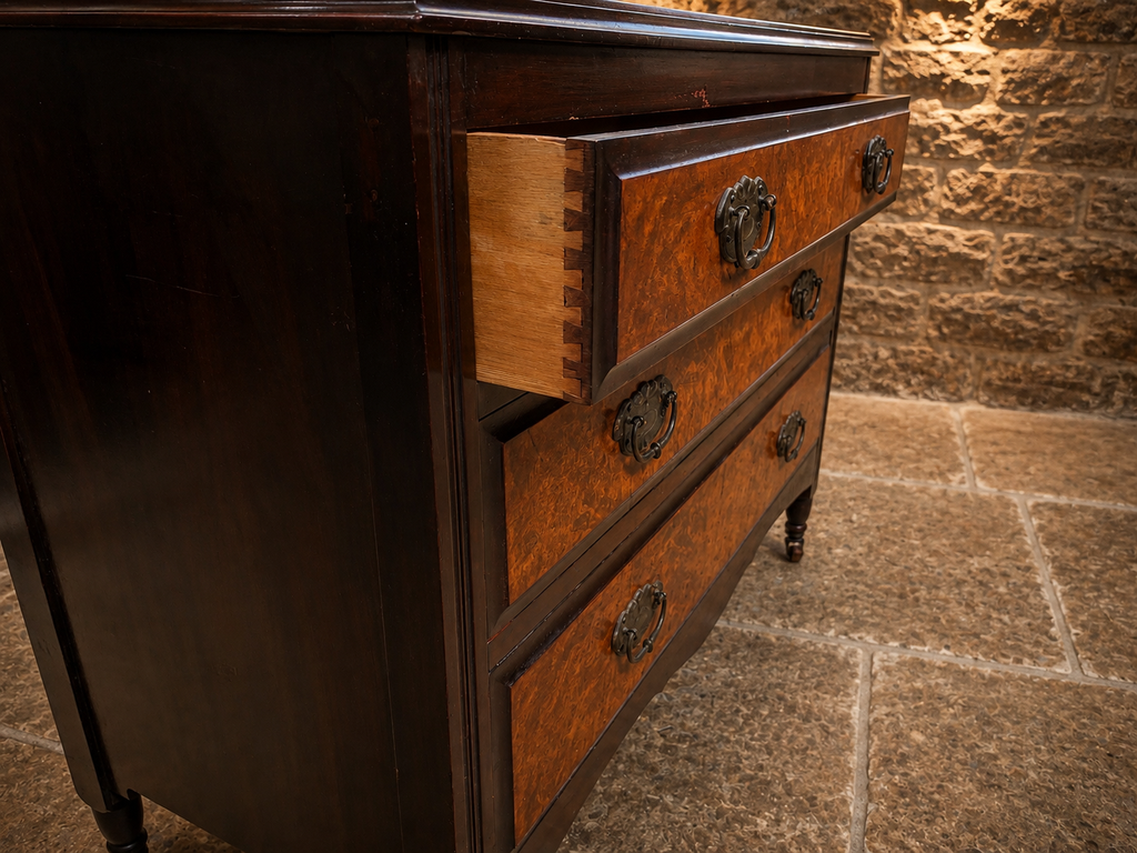 Antique Edwardian Burr Walnut Chest of Drawers – Circa 1900
